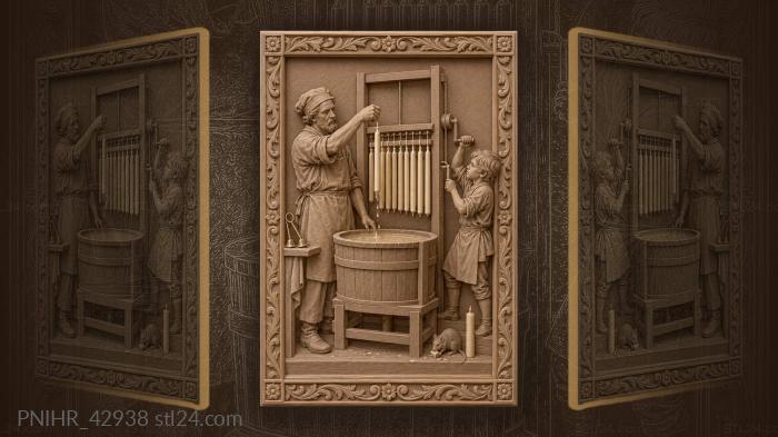 Mouse nibbling wax beside the dipping rack 3d STL model