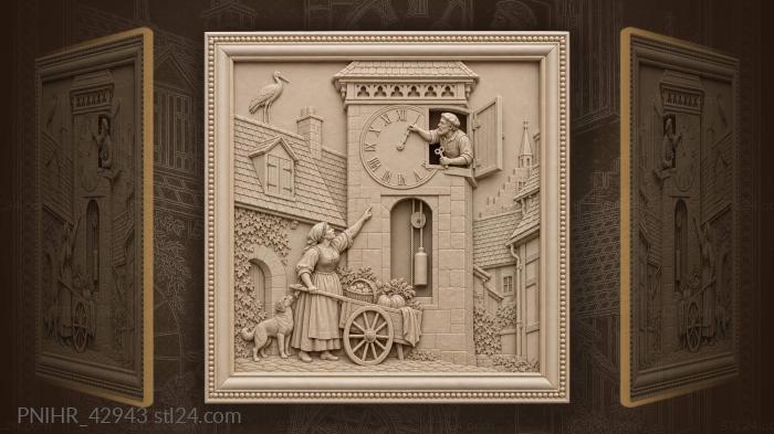 Shopper points as clockmaker turns the key 3d STL model
