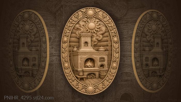 Russian stove warm sunbursts fire 3d STL model