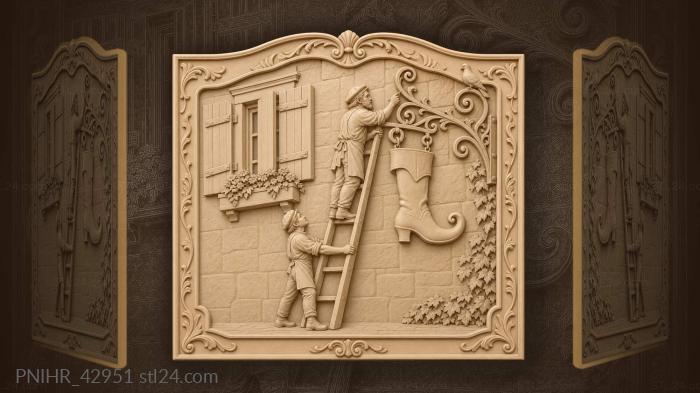 Signpainter at work old town 3d STL model