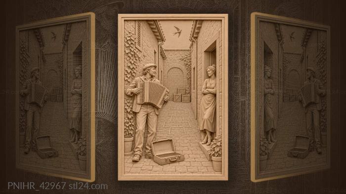 Accordion player quiet lane end 3d STL model
