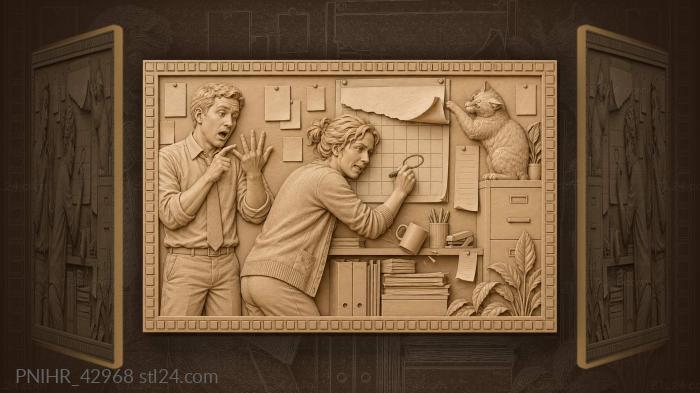 Friday circled, office life chaos 3d STL model