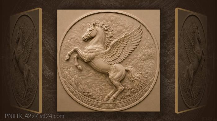 Pegasus rising majestic winged horse 3d STL model