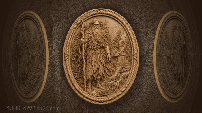 Forest spirit guarding cozy cabin 3d STL model