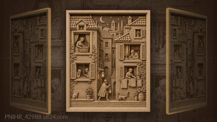 Townsfolk keep lamps burning after midnight 3d STL model