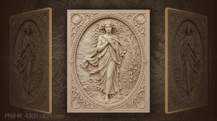 Melancholy beauty with flowing hair 3d STL model