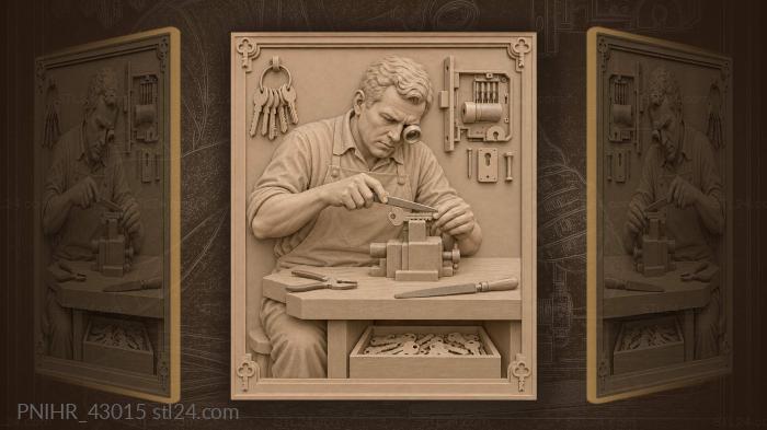 Locksmith files a key in vise 3d STL model