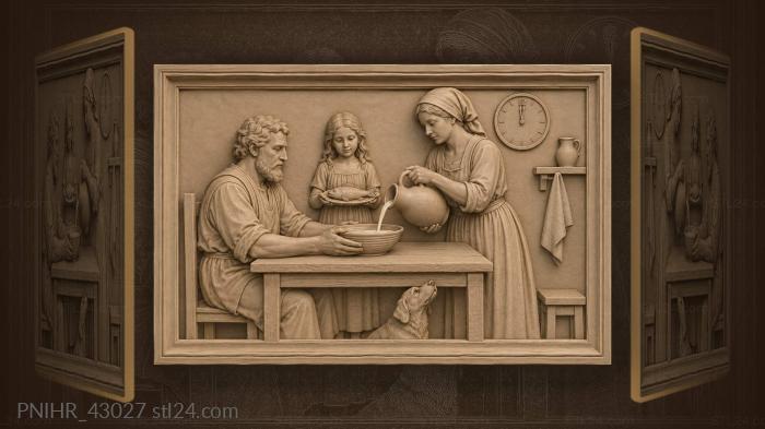 Daughter brings the only fish to table 3d STL model