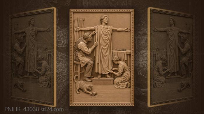 Client holds still while cutter measures 3d STL model