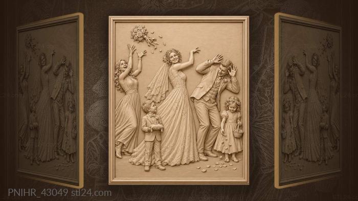 Wedding bouquet toss joyful moment 3d STL model