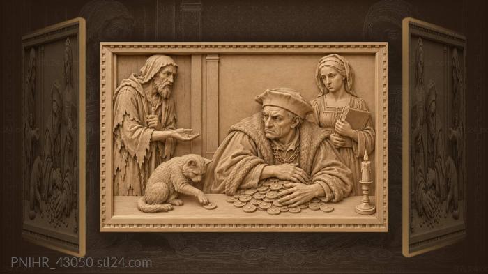 Beggar asks miser for a coin 3d STL model