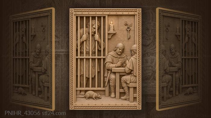 Gambling guards ignore the waiting prisoner 3d STL model