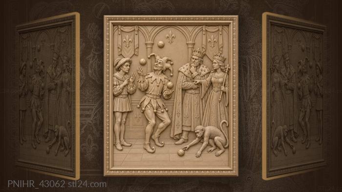 King jester queen playful scene 3d STL model