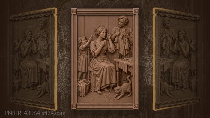Husband holds shirt for mending 3d STL model
