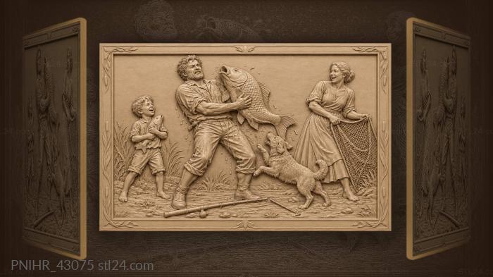 Slippery fish escaping the man arms 3d STL model