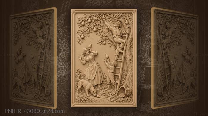 Quick child catches the harvest pear 3d STL model