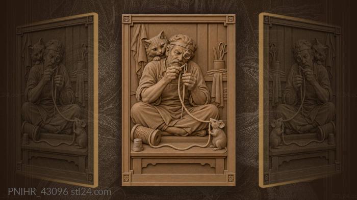 Mouse helps tailor pull thread 3d STL model