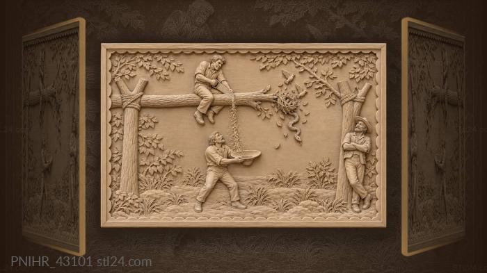 Sawing the branch with a snake 3d STL model