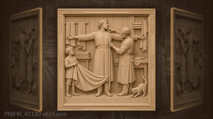 Customer tries cloth at tailor 3d STL model