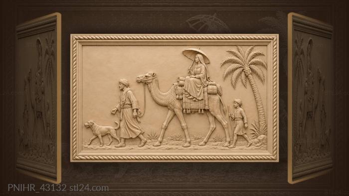 Desert journey with family and camel 3d STL model