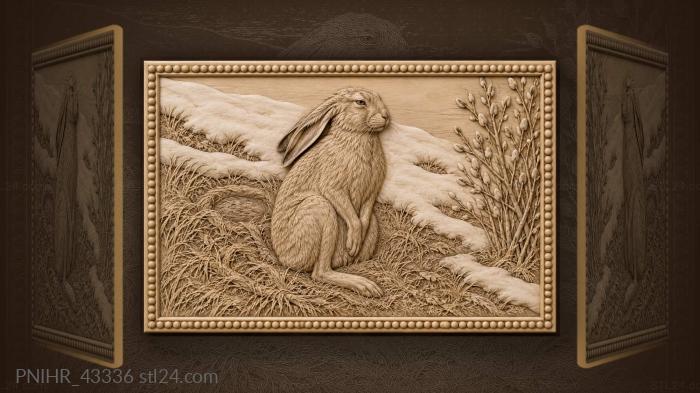 Hare warms on thawed hillside 3d STL model