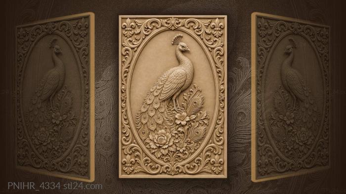 Majestic peacock and floral grace 3d STL model