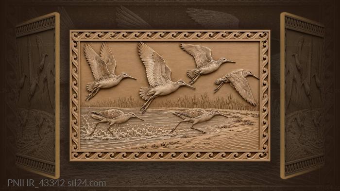 Flock bursts from the shallows 3d STL model