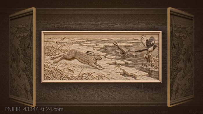 Running hare veers from the open water 3d STL model