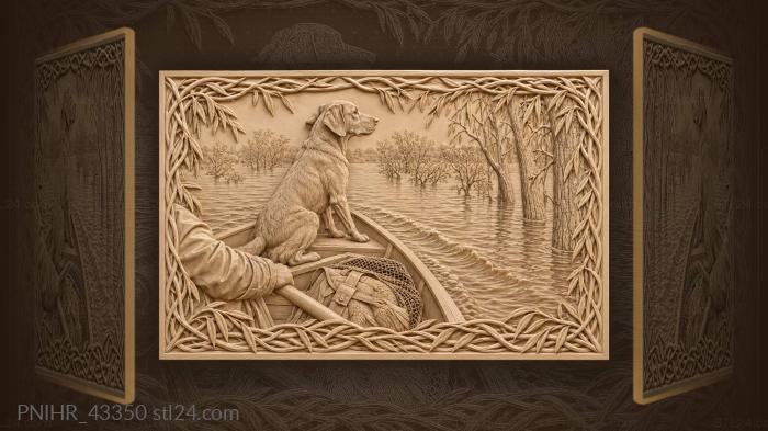 Dog sails through flooded grove 3d STL model
