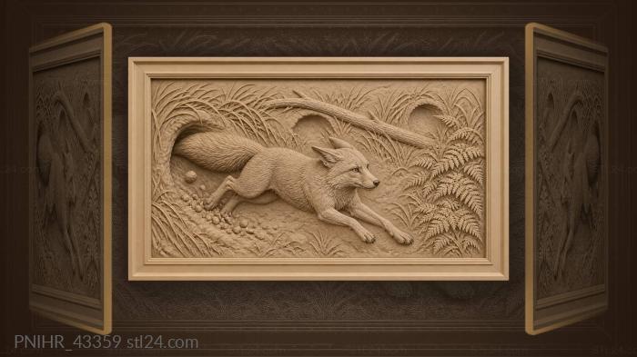 Startled fox bursts past falling earth 3d STL model