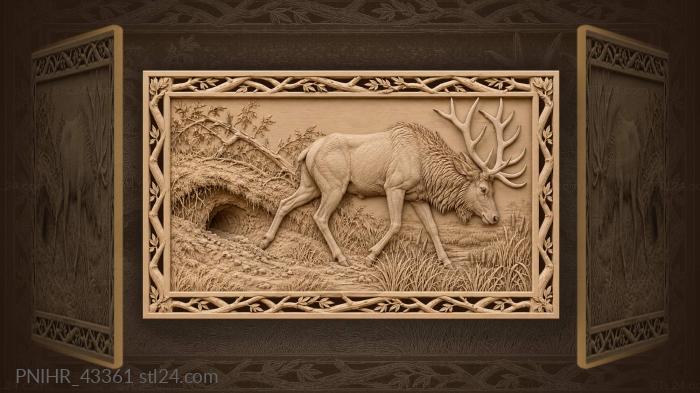 Elk passes the burrow by marshland 3d STL model