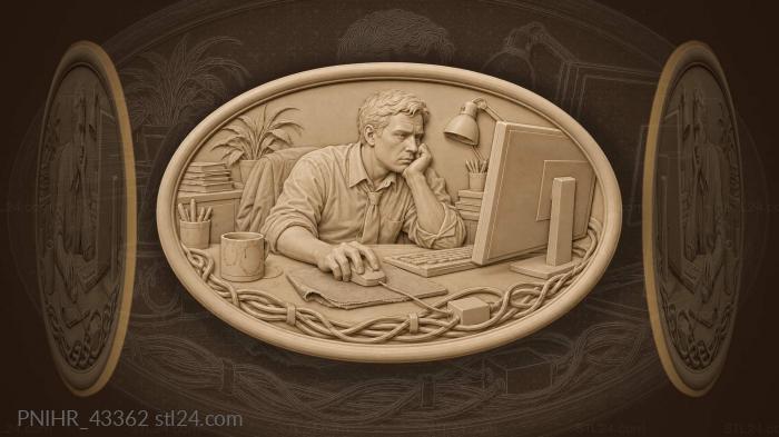 Office grind worn mouse button 3d STL model