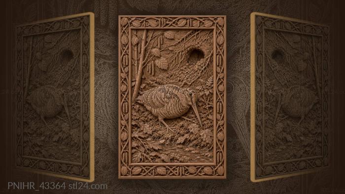 Woodcock probes the wet leaf litter 3d STL model