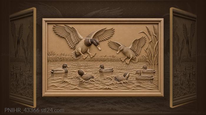 Incoming mallards settle among rocking decoys 3d STL model