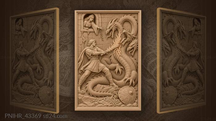 Ivan tsarevich and the three-headed serpent 3d STL model