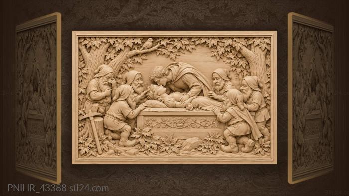 Prince bending to kiss the sleeping girl 3d STL model