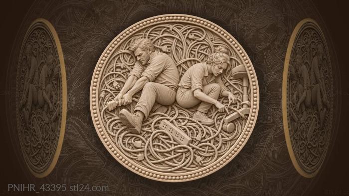 Cable chaos colleagues tangled wires 3d STL model