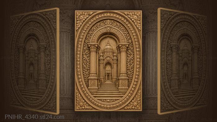 Ancient archway floral frame 3d STL model