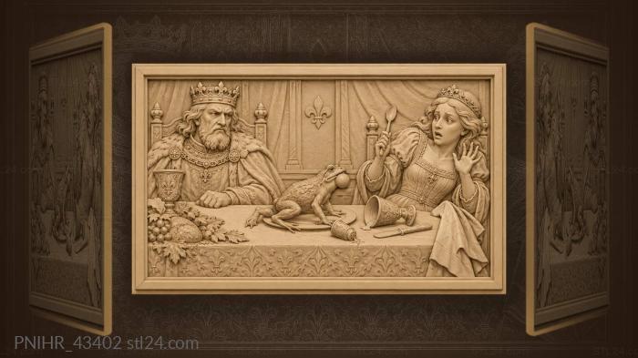 Frog landing on the princess dinner plate 3d STL model