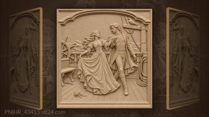 Mermaids dance on the ship 3d STL model