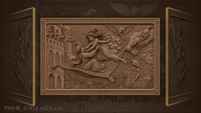 Princess leaping from balcony onto carpet 3d STL model