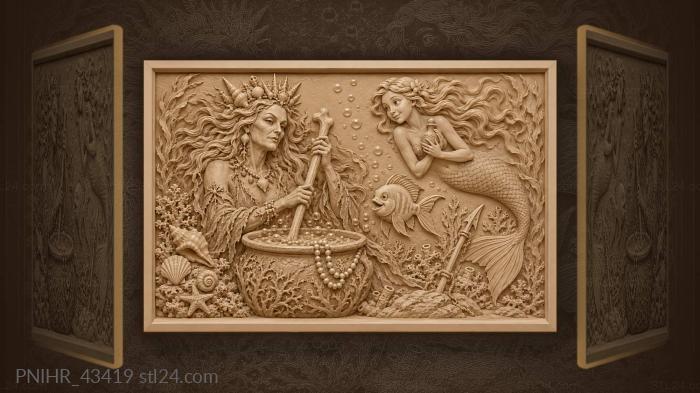 Little mermaid witch and potion 3d STL model