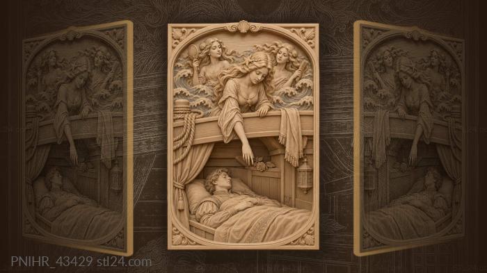 Sisters with mirror and comb by hull 3d STL model