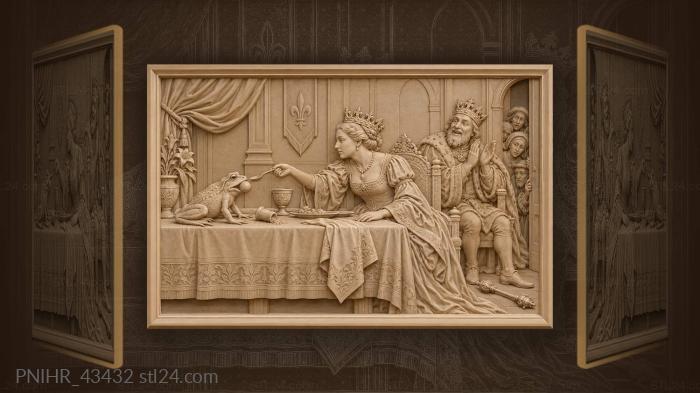 Royal mishap with playful frog 3d STL model