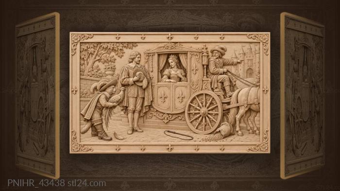 Pheasant in paws beside the carriage 3d STL model