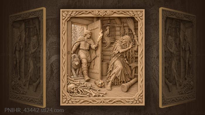 Ivan and baba yaga magical encounter 3d STL model