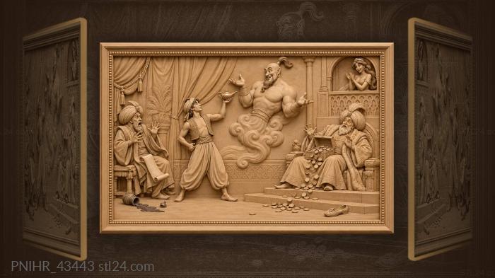 Aladdin and the wondrous genie appear 3d STL model