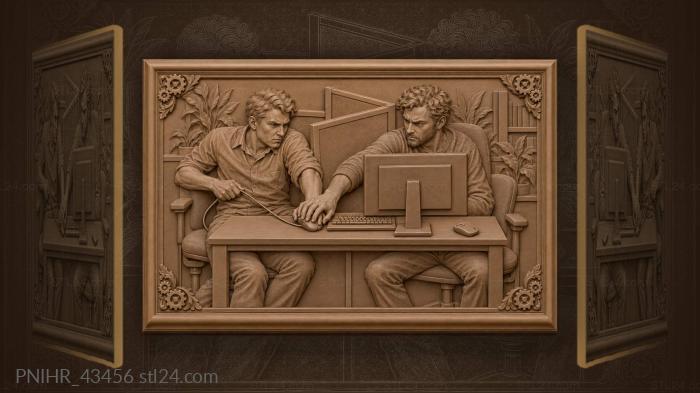 Coworkers wrestle over shared control 3d STL model