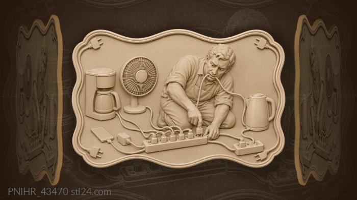 Overloaded extension cord office humor 3d STL model