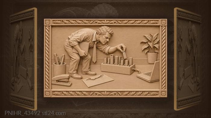 Office worker data storage chaos 3d STL model